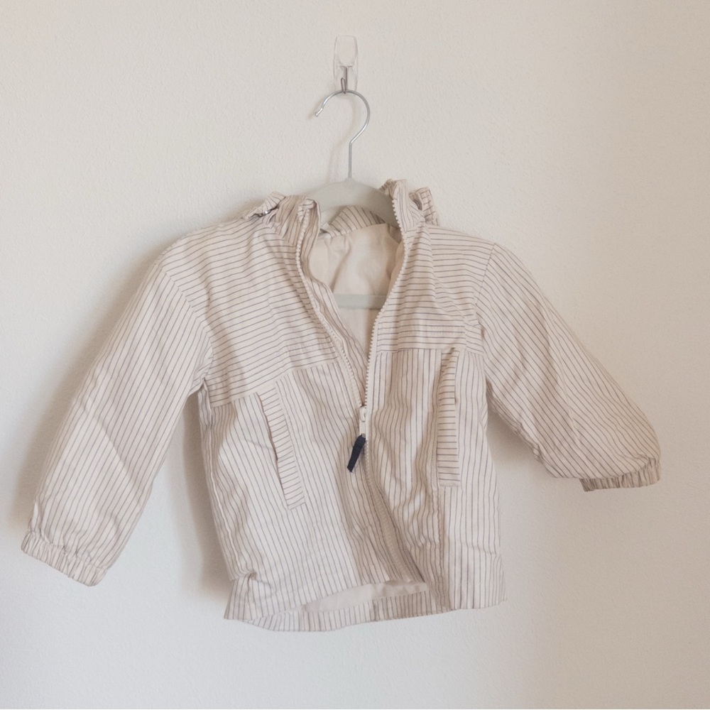 H&M Kids Striped Raincoat - Cream and Brown